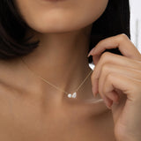 1.55 ctw 14k Pear Shaped and Round Lab Grown Diamond Neklace - Maria Ferkos Fine Jewelry