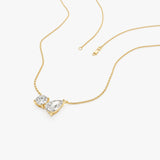 1.55 ctw 14k Pear Shaped and Round Lab Grown Diamond Neklace - Maria Ferkos Fine Jewelry