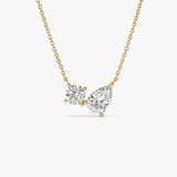 1.55 ctw 14k Pear Shaped and Round Lab Grown Diamond Neklace - Maria 14k Gold Ferkos Fine Jewelry