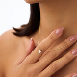 14k Cluster Flower Diamond Necklace Ferkos Fine Jewelry