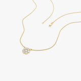 14k Cluster Flower Diamond Necklace Ferkos Fine Jewelry