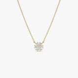 14k Cluster Flower Diamond Necklace 14k Gold Ferkos Fine Jewelry