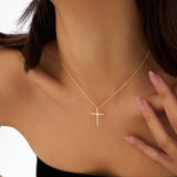 14k Single Shared Prong Diamond Cross Ferkos Fine Jewelry