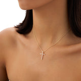 14k Single Shared Prong Diamond Cross Ferkos Fine Jewelry