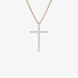 14k Single Shared Prong Diamond Cross Ferkos Fine Jewelry