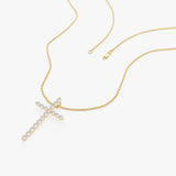 14k Single Shared Prong Diamond Cross Ferkos Fine Jewelry