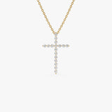 14k Single Shared Prong Diamond Cross 14k Gold Ferkos Fine Jewelry