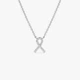 14k Diamond Ribbon Necklace 14k White Gold Ferkos Fine Jewelry