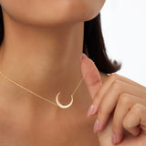 14k Large Diamond Crescent Moon Necklace Ferkos Fine Jewelry