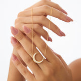 14k Large Diamond Crescent Moon Necklace Ferkos Fine Jewelry