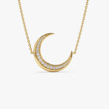 14k Large Diamond Crescent Moon Necklace 14k Gold Ferkos Fine Jewelry