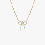 14k Diamond Bow Necklace 14K Gold Ferkos Fine Jewelry