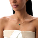 14k Oval Shape Emerald Necklace with Baguettes Ferkos Fine Jewelry