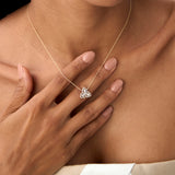 14K Gold Clover Baguette Diamond Necklace Ferkos Fine Jewelry