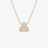 14K Gold Clover Baguette Diamond Necklace Ferkos Fine Jewelry