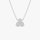 14K Gold Clover Baguette Diamond Necklace 14k White Gold Ferkos Fine Jewelry