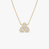 14K Gold Clover Baguette Diamond Necklace 14k Gold Ferkos Fine Jewelry