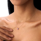 14K Bezel Setting Ruby Flower Diamond Necklace Ferkos Fine Jewelry