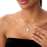 14K Baguette Diamond Dog Tag Pendant Ferkos Fine Jewelry