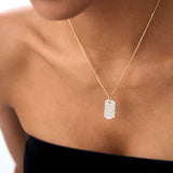 14K Baguette Diamond Dog Tag Pendant Ferkos Fine Jewelry