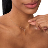 14K Tapered Diamond Bar Necklace Ferkos Fine Jewelry