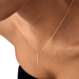 14K Tapered Diamond Bar Necklace Ferkos Fine Jewelry