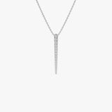14K Tapered Diamond Bar Necklace 14k White Gold Ferkos Fine Jewelry