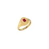 14K Gold Ruby Signet Band