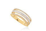 14K Gold Baguette & Round Diamond Coactail Ring