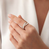 14k Baguette Diamond Crossover Ring Ferkos Fine Jewelry