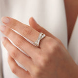 14k Baguette Diamond Crossover Ring Ferkos Fine Jewelry