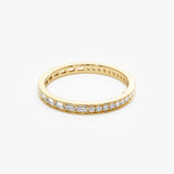 14k Half Baguette Half Round Diamond Eternity Band Ferkos Fine Jewelry