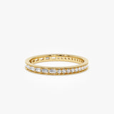 14k Half Baguette Half Round Diamond Eternity Band 14k Gold Ferkos Fine Jewelry