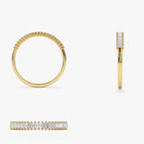 14k Petite Baguette Diamond Wedding Band Ferkos Fine Jewelry