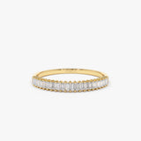14k Petite Baguette Diamond Wedding Band 14K Gold Ferkos Fine Jewelry