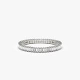 14k Dainty Stackable Full Eternity Baguette Diamond Ring 14K White Gold Ferkos Fine Jewelry