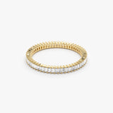 14k Dainty Stackable Full Eternity Baguette Diamond Ring Ferkos Fine Jewelry