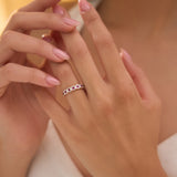 14k Princess Cut Ruby W/ Baguette and Round Diamond Ring Ferkos Fine Jewelry