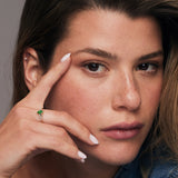 14k Gold Marquise Shape Emerald Ring with Baguette Accents Ferkos Fine Jewelry