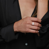 1.50 ctw 14k Oval Shape Lab Grown Diamond Three Stone Engagement Ring - Serena Ferkos Fine Jewelry