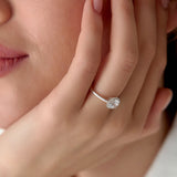 1.20 ctw 14k Halo Setting Round Lab Grown Diamond Engagement Ring - Vivien Ferkos Fine Jewelry