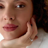 1.20 ctw 14k Halo Setting Round Lab Grown Diamond Engagement Ring - Vivien Ferkos Fine Jewelry