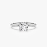 1.00 ctw 14k 4 Prong Basket Setting Round Lab Grown Diamond Engagement Ring - Kate 14K White Gold Ferkos Fine Jewelry