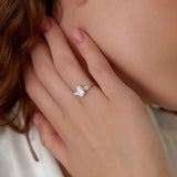 1.50 ctw 14k Pear Shaped Lab Grown Diamond Three Stone Engagement Ring - Emma Ferkos Fine Jewelry