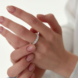 3.25 ctw 14k Prong Setting Full Eternity Round Lab Grown Diamond Ring - Luna Ferkos Fine Jewelry