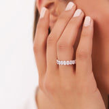 3.5 ctw 14k Prong Setting Full Eternity Oval Shape Lab Grown Diamond Ring - Ember Ferkos Fine Jewelry