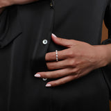 2.30 ctw 14k Pear Shape Horizontal Full Eternity Lab Grown Diamond Ring - Mia Ferkos Fine Jewelry