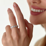 2.95 ctw 14k Bezel Setting Full Eternity Round Lab Grown Diamond Ring - Camila Ferkos Fine Jewelry