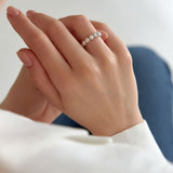 1.45 ctw 14k Bezel Setting Seven Stone Round Lab Grown Diamond Ring - Mila Ferkos Fine Jewelry