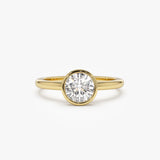 0.75 - 1.50 ctw 14k Bezel Setting Round Shape Lab Grown Diamond Engagement Ring - Lydia 14K Gold Ferkos Fine Jewelry